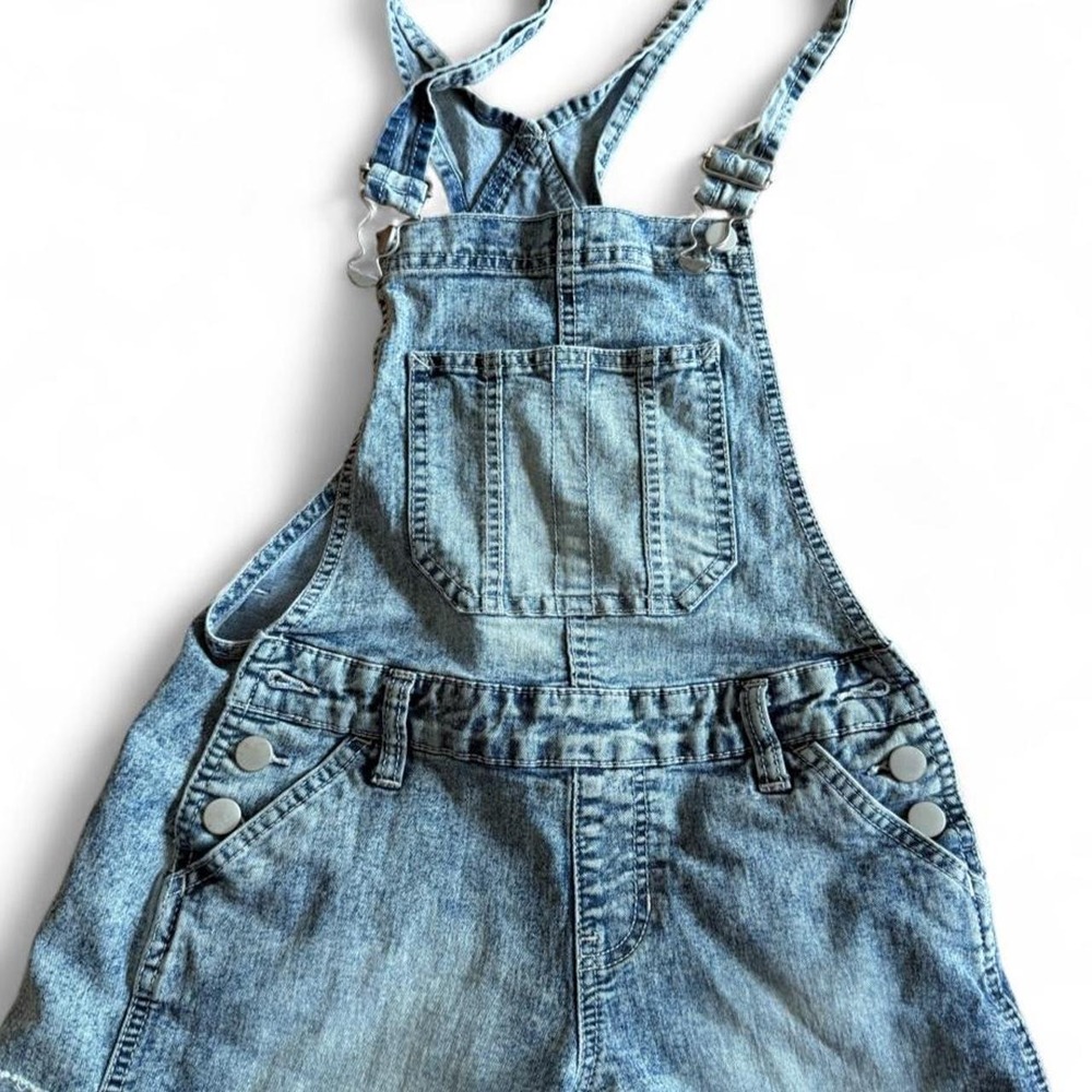 No Boundaries Denim Short Overalls